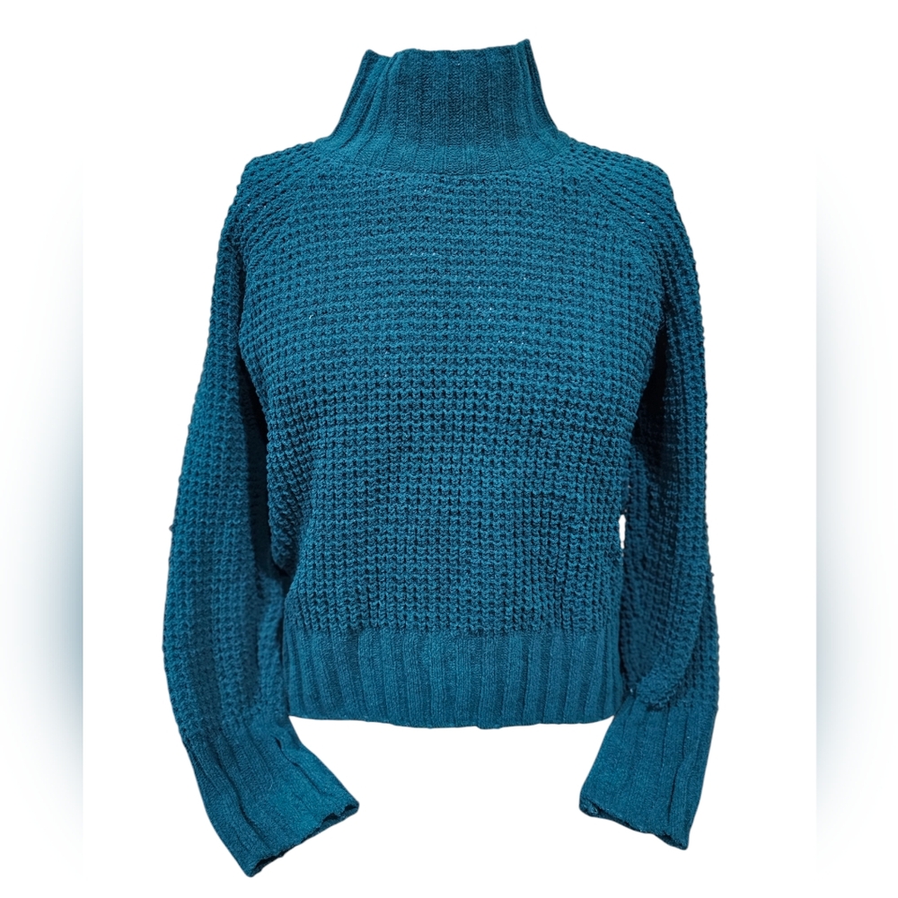 Womens Pink Rose  Green Turtleneck Sweater Size‎ Large